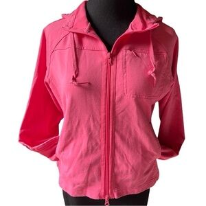 ATHLETA Pink Zip Up Hooded Sweatshirt